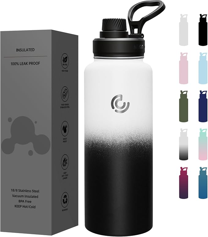 Sports Water Bottle 40oz, Insulated Water Bottle by coktik