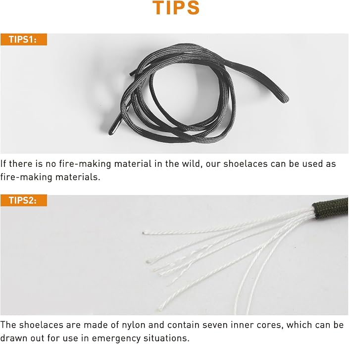 UamGlsob Paracord Survival Shoelaces - Image 5