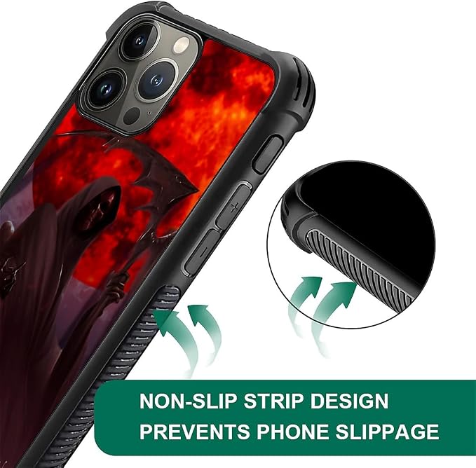 for iPhone 16 Pro Case, Death by The Red Moon Pattern Graphic Design Girl Boy - Image 6