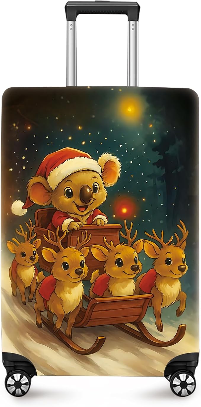 ANNA QUEEN Christmas Koala Luggage Cover, Cute Santa Koala by ANNAQUEEN