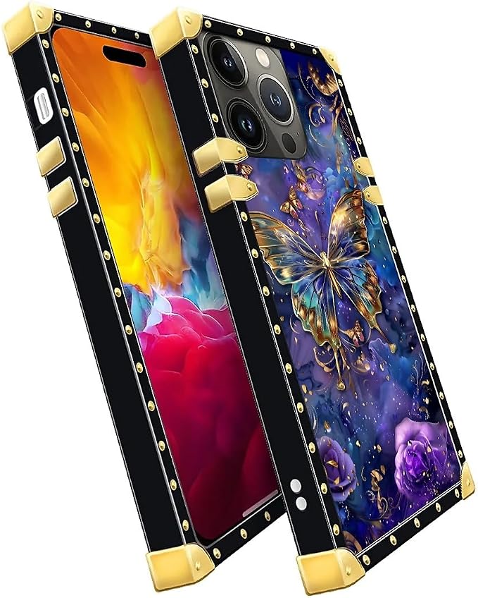 Compatible with iPhone 15 Pro Max Case, Glistening Golden Butterfly Vibrant - Image 3