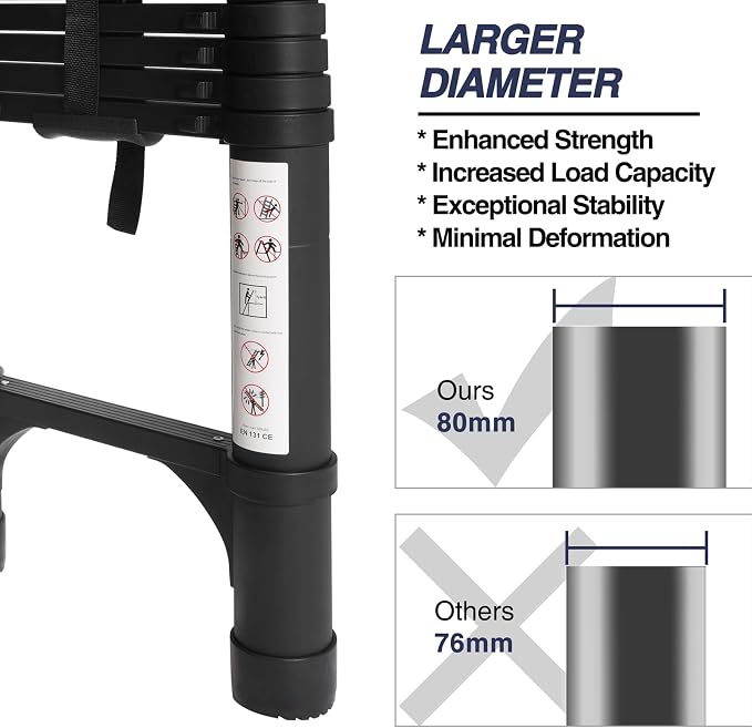 BOCOM 14.5 FT Aluminum Telescoping Ladder - Image 2