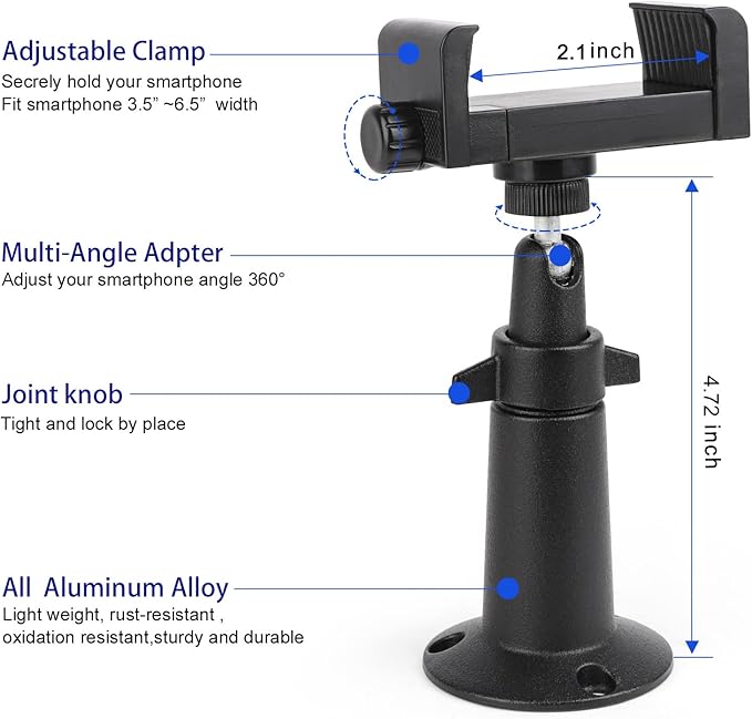 iTODOS Wall Mount Phone Holder Bracket - Image 3