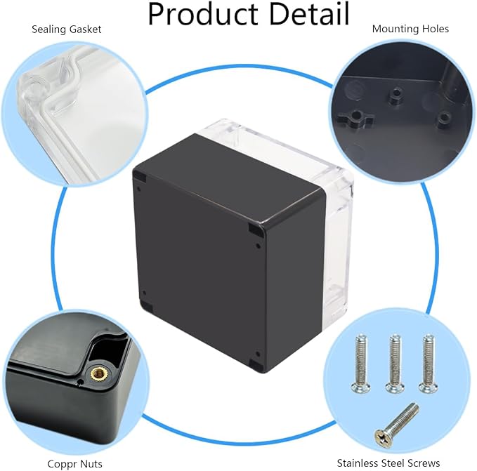 Project Box IP65 Waterproof Junction Box ABS Plastic Black Electrical Boxes DIY - Image 5