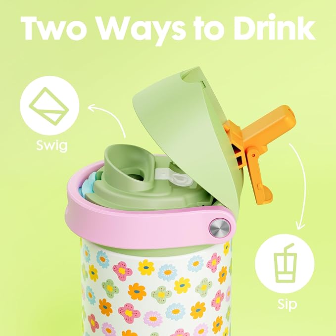 18 oz Kids Water Bottle for School: Meoky 18 oz Stainless Steel Insulated Water - Image 4