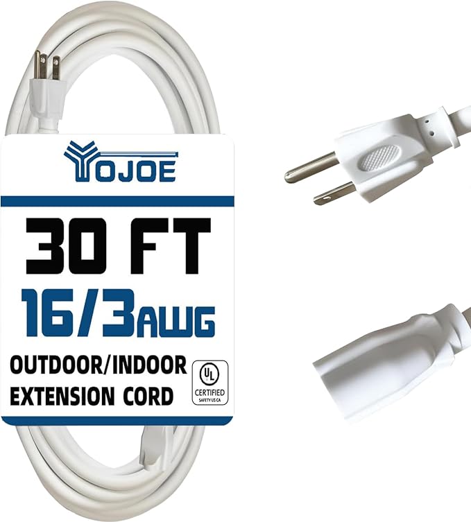 YOJOE Indoor Outdoor Extension Cord, 3 Prong 13A Weatherproof Power Cord by YOJOE