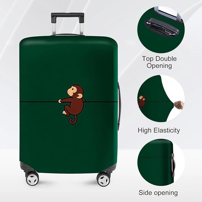 ANNA QUEEN Cute Monkey Travel Luggage Cover-Cartoon Stretchable Airplane - Image 2