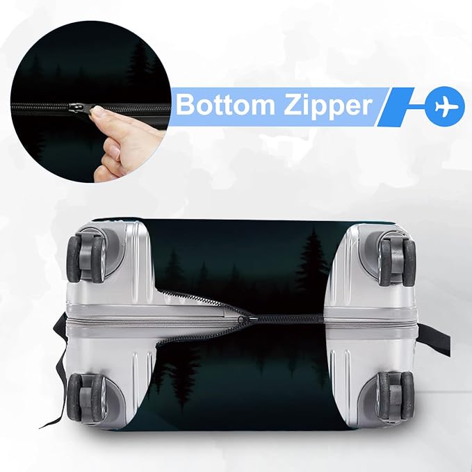 Retro Mountain Landscape Sunset Travel Luggage Cover -Stretchable Airplane - Image 5