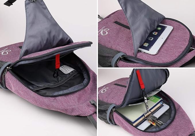 WATERFLY Crossbody Sling Backpack Sling Bag Travel Hiking Chest Bag Daypack - Image 4