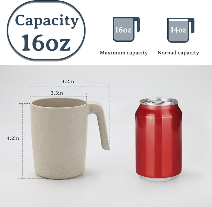 Wrova 16oz Wheat Straw Cups - Image 2