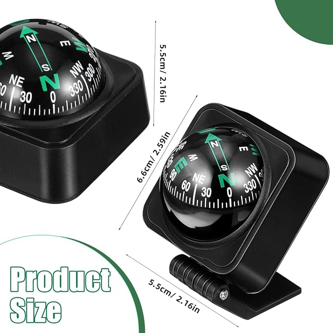 DOITOOL Car Compass Portable Auto Dashboard Ball Compass - Image 3