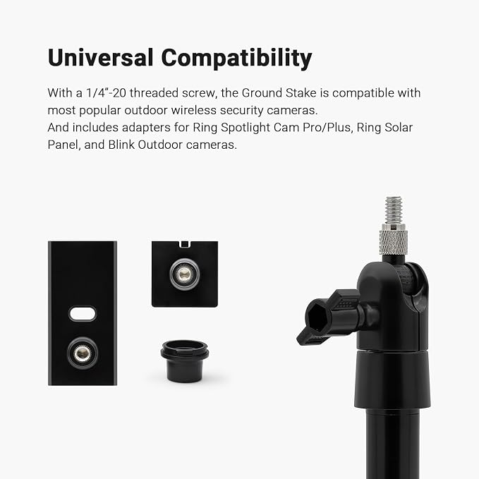 Holicfun Security Camera Ground Stake, Heavy Duty Stand Mount - Image 4