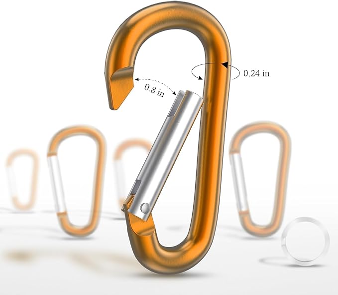 Carabiner Keychain Clip -3" Aluminum Carabiner D Ring, Caribeener Clips - Image 3