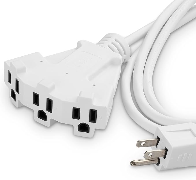 Holiday Lighting Outlet 6-Foot White Extension Cord, 3-Prong Indoor & Outdoor - Image 2