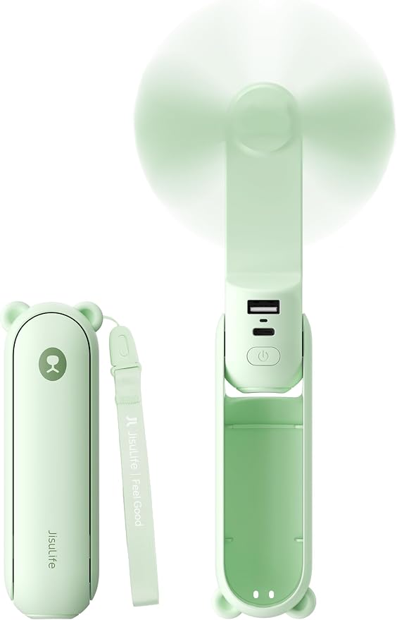 JISULIFE Handheld Mini Fan, 3 IN 1 USB Rechargeable Portable Fan by LivechillStaycool