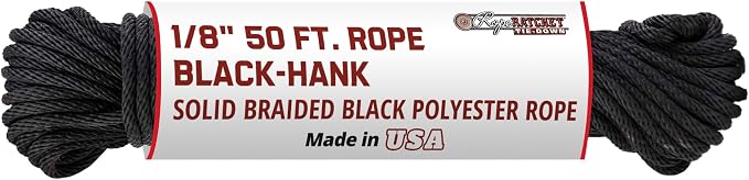 Rope Ratchet 1/8" 50 ft Braided Polyester Utility Cord, Weather Resistant by RopeRatchet