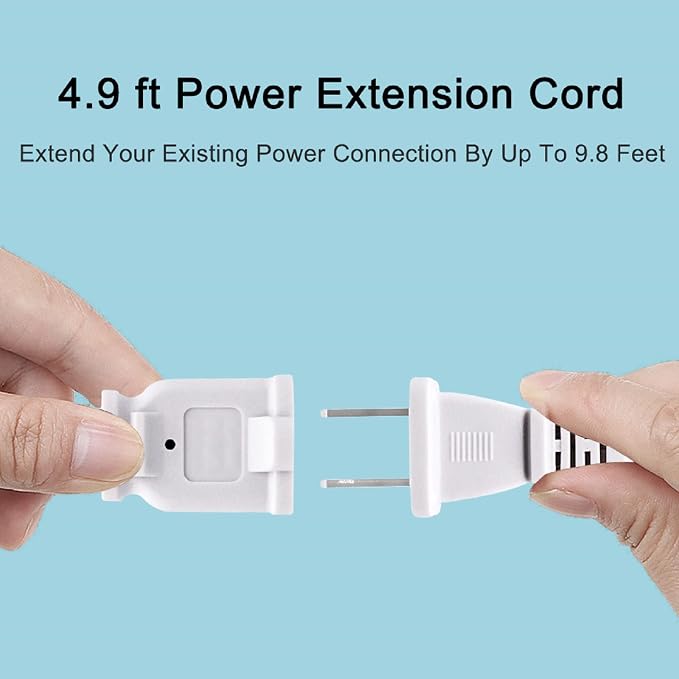 2Pack 2 Prong Extension Cord 5ft, Indoor Small and Slim Power Cable Male/Female - Image 5