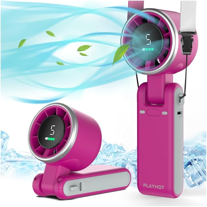 PlayHot Portable Handheld Turbo Fan, 5-Speed Personal Fans, 5000mAh by PlayHot-CoolSummer