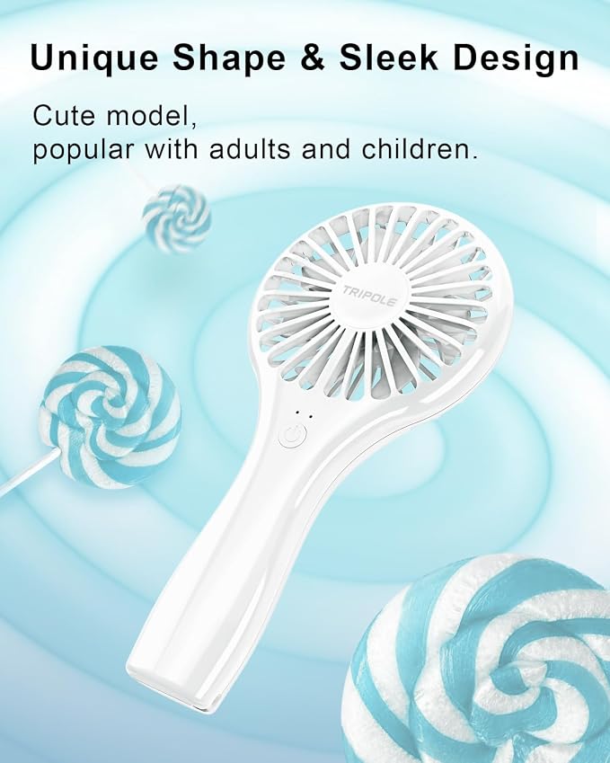 TriPole Handheld Mini Fan Battery Operated Small Personal Portable Fan Speed - Image 5