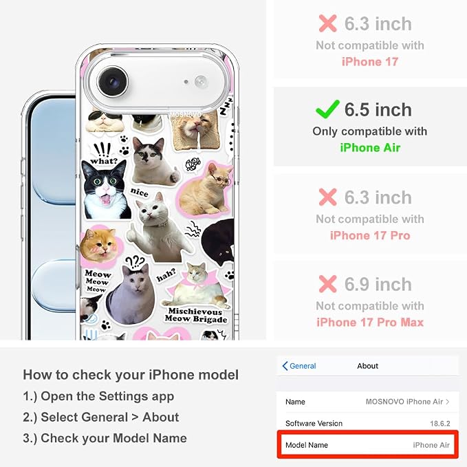 MOSNOVO for iPhone Air Case | Military Grade 6.6ft Drop Tested | Camera Control - Image 2