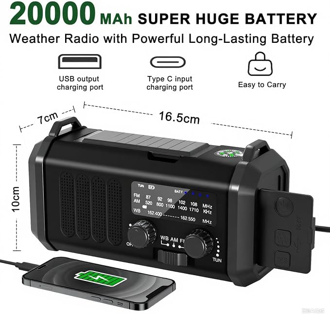 Leaton Emergency Hand Crank NOAA Weather Radio - Image 5