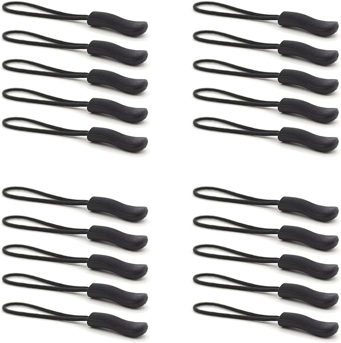 Upgraded 20PCS Premium Black Zipper Pulls by OXT
