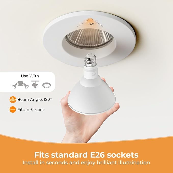 GvvooHome PAR38 Outdoor Flood Light Bulbs, LED Flood Light Bulb Warm White 3000K - Image 5