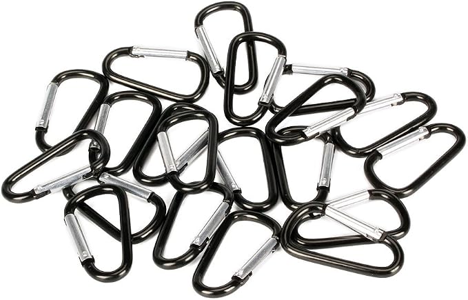 20 Pack 2.5" D Shape Aluminum Large Carabiner Clip Lock Hooks Spring Snap - Image 5