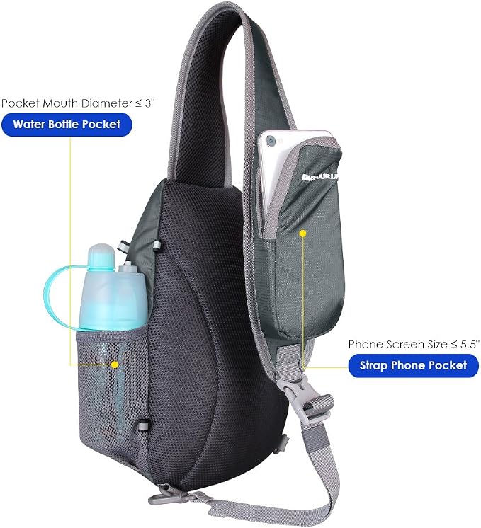 WATERFLY Crossbody Sling Bag Small Water Resistant Backpack Lightweight - Image 3