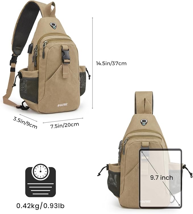 G4Free Canvas Sling Bag Crossbody Backpack - Image 3