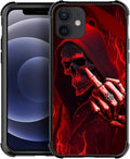 for iPhone 12/12 Pro Case, Gestures Funny Skull Pattern Graphic Design Girl Boy by FKBRCL4U