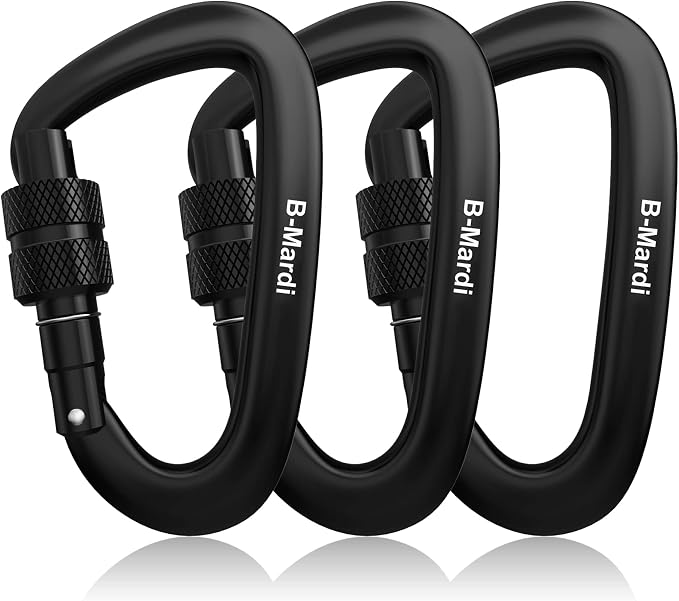 B-Mardi Carabiner Clips Heavy Duty 12kN-Lightweight Locking Carabiners by B-Mardi