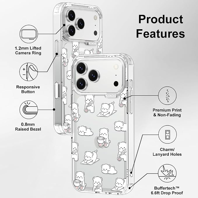 MOSNOVO for iPhone 17 Pro Max Case, Shockproof Military-Grade Protection 6.6ft - Image 7
