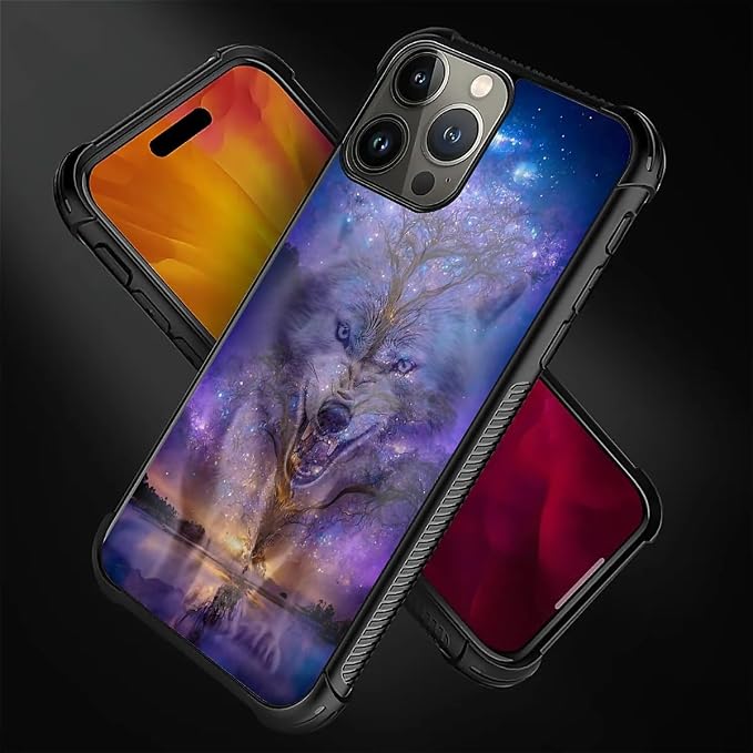 for iPhone 16 Pro Case, Wolves in The Woods Pattern Graphic Design Girl Boy - Image 4