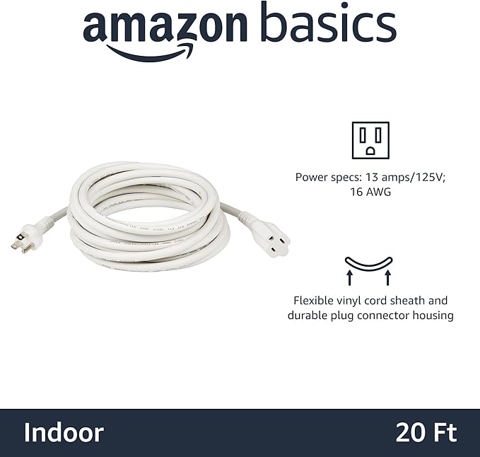 Amazon Basics Extension Cord, 13 Amps, 20 Foot - Image 2