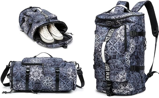 Gym Duffle Bag Waterproof black Laptop Backpack Suitable by FUNYAGO