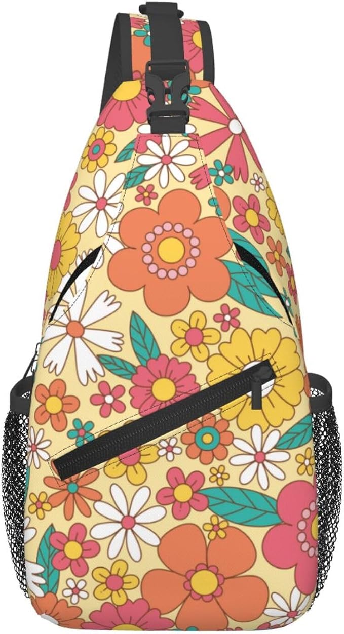 Groovy Flower Crossbody Sling Bag by Unknown