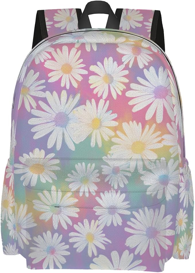 cfpolar 17 Inch Backpack Cute Daisy Flower Laptop Bag Shoulder Bag School by homedecorations