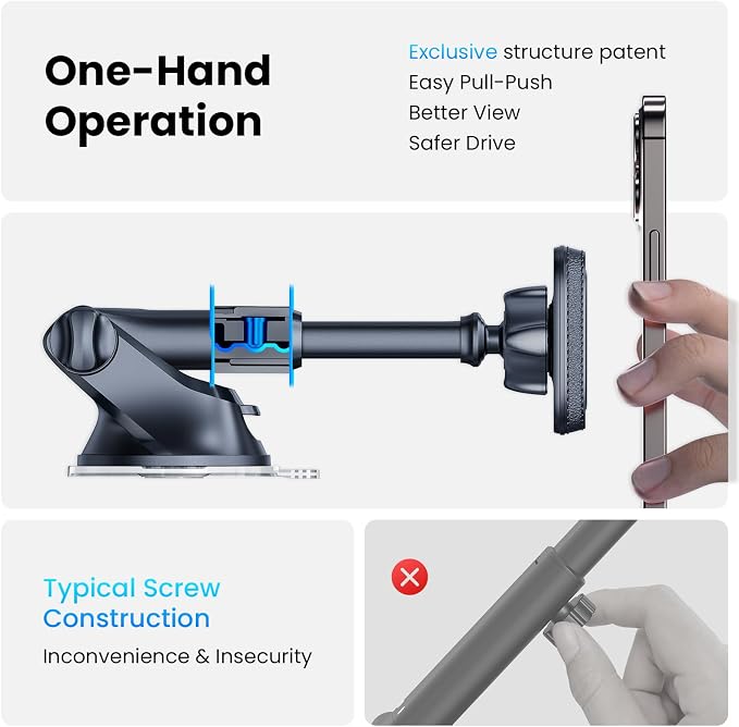 APPS2Car Magnetic Phone Mount for Car, Dashboard & Windshield Suction Cup Holder - Image 6