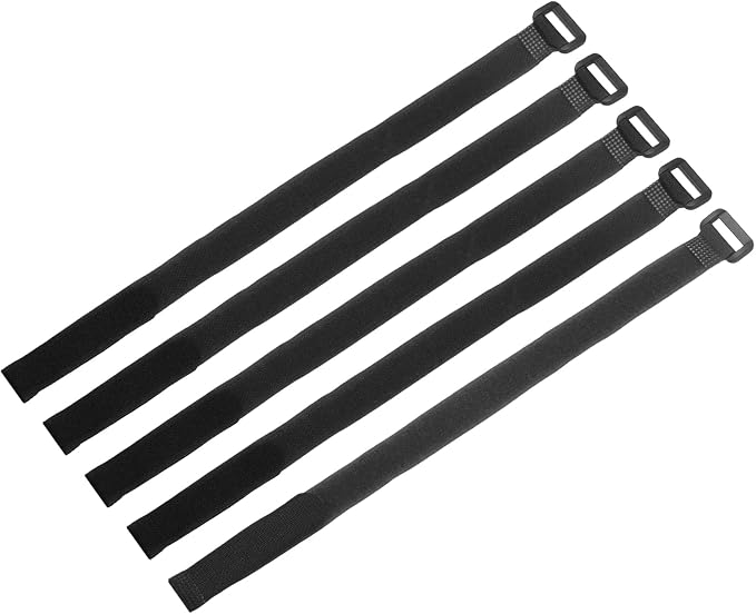 MECCANIXITY 5Pcs Reusable Battery Tie Down Straps, 0.8x16" Black Nylon by MECCANIXITY