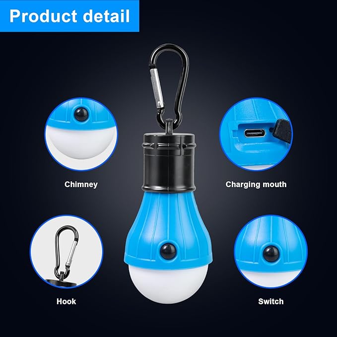 Jarxin Led Camping Lantern USB Rechargeable, Outdoor Tent Lights - Image 2