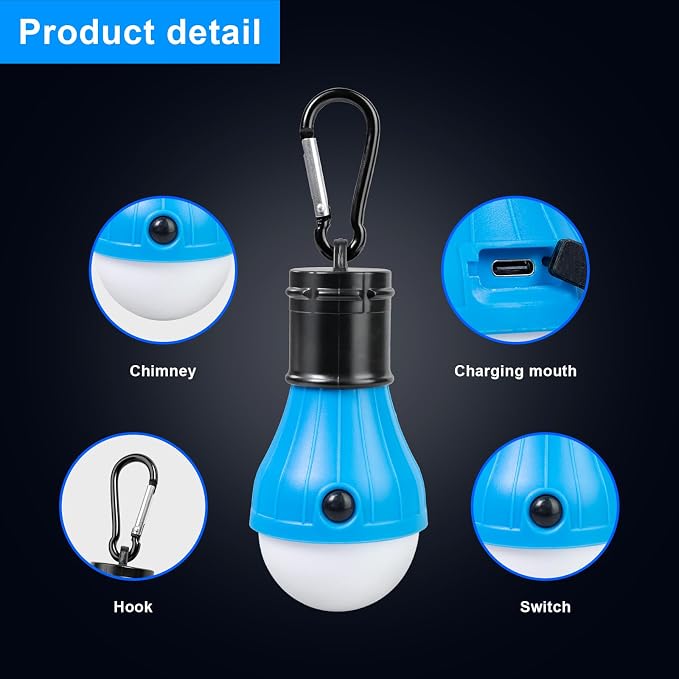 Jarxin Led Camping Lantern USB Rechargeable, Outdoor Tent Lights - Image 4