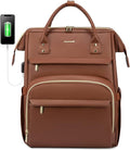 Leather Laptop Backpack for Women - 17in by LOVEVOOK