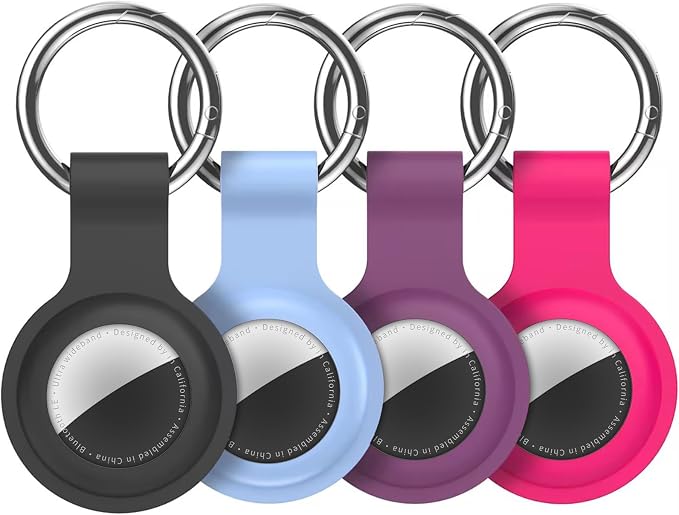 Compatible with AirTag Holder Case Keychain 4 Pack, - Image 8