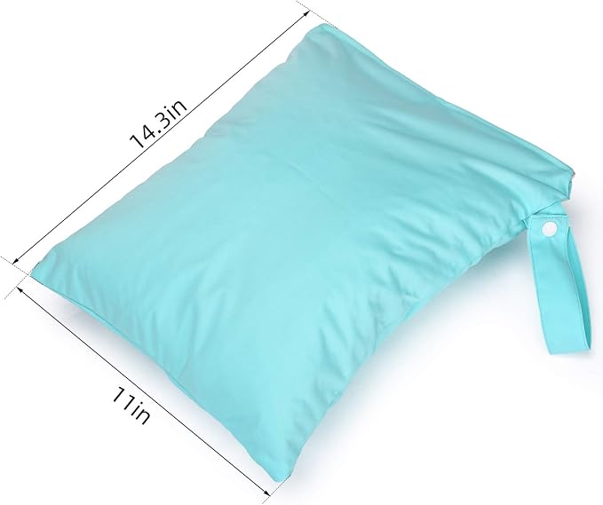 Waterproof Wet Dry Bags with Two Pockets 2-Pack Cloth Diaper Travel Organizer - Image 4