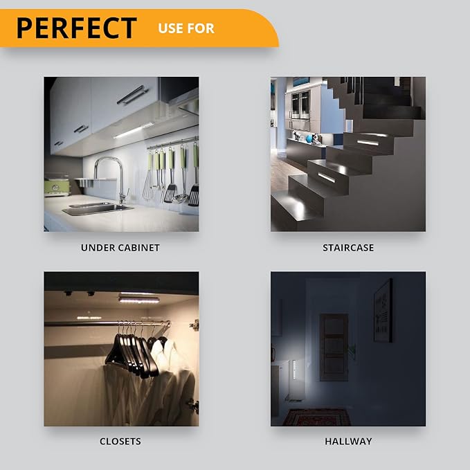 PeakPlus LED Motion Sensor Light, LED Battery Operated Lights, Under Cabinet - Image 5