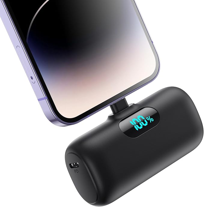 Mini Portable Charger for iPhone 14/13 Series, Upgraded 5000mAh PD Fast by HETP