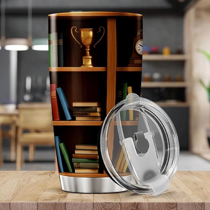 CUBICER Bookshelf Design Stainless Steel Tumbler 20 Oz - Image 5