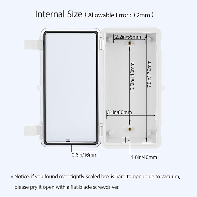 ABS Plastic Dustproof Waterproof IP65 Junction Box Hinged Shell Universal - Image 4