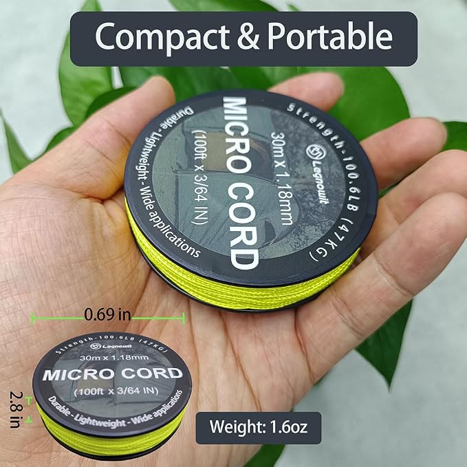 Micro Paracord, 1.18mm x 100ft Thin Mini Utility Braided Small Paracord - Image 3